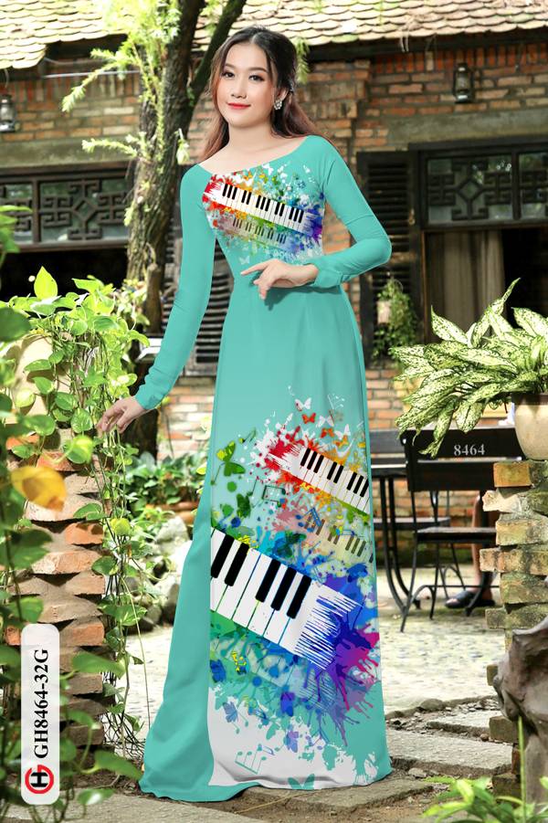 Vải Áo Dài Phím Đàn Thiết Kế 2021 AD GH8464