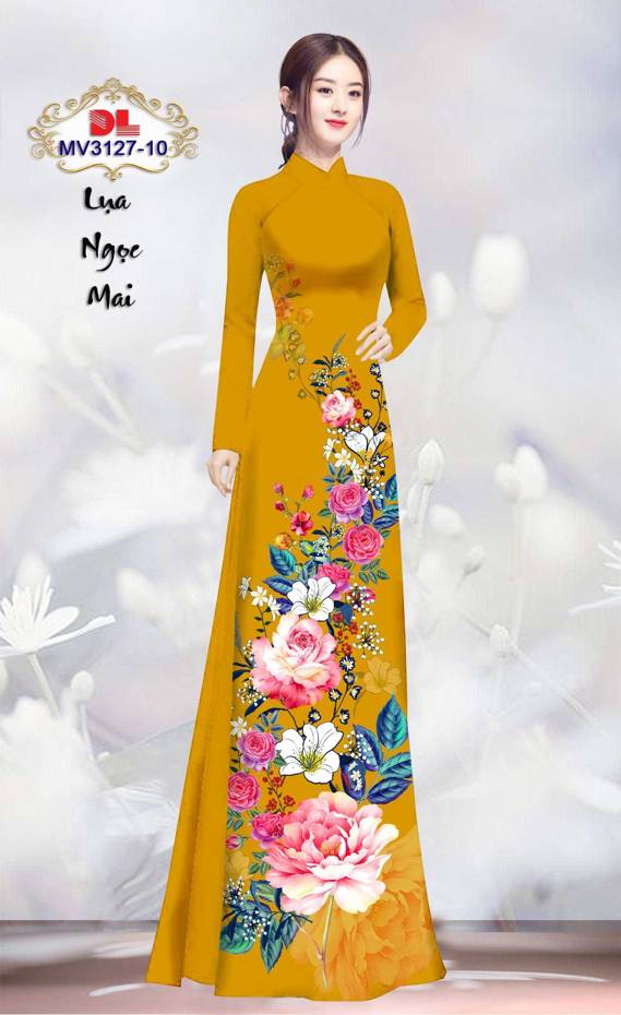 Vải Áo Dài Hoa Hồng Độc Đáo AD MV3127