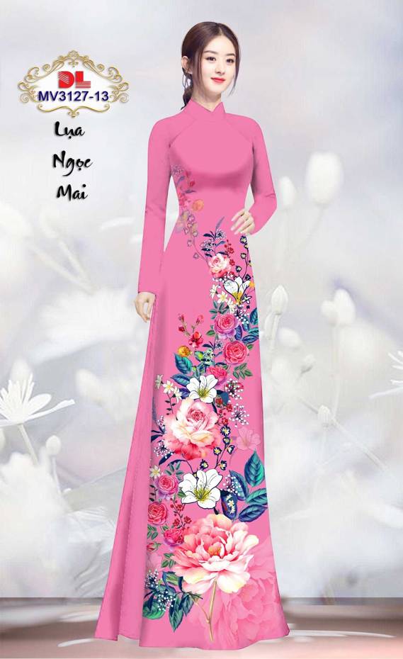 Vải Áo Dài Hoa Hồng Độc Đáo AD MV3127