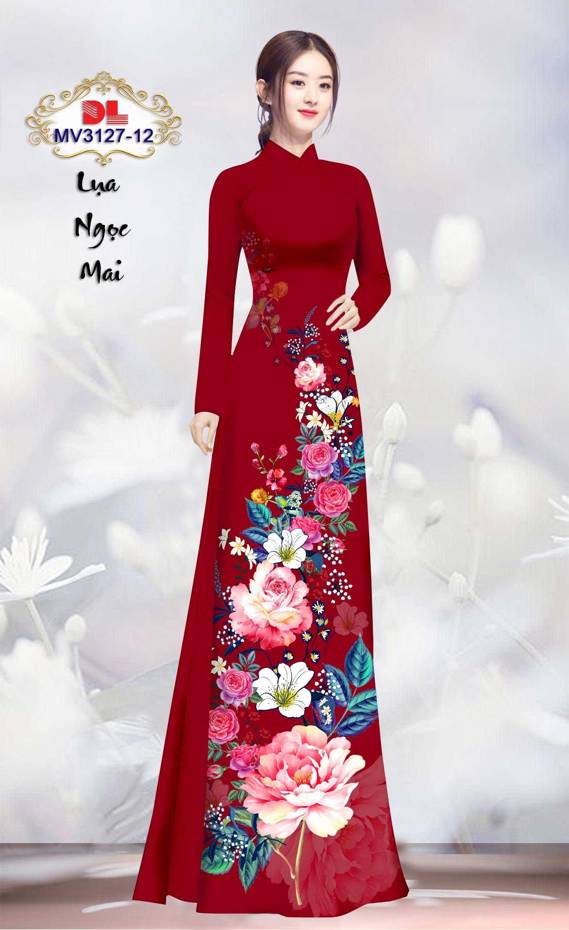 Vải Áo Dài Hoa Hồng Độc Đáo AD MV3127