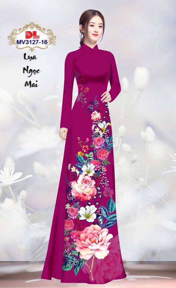 Vải Áo Dài Hoa Hồng Độc Đáo AD MV3127