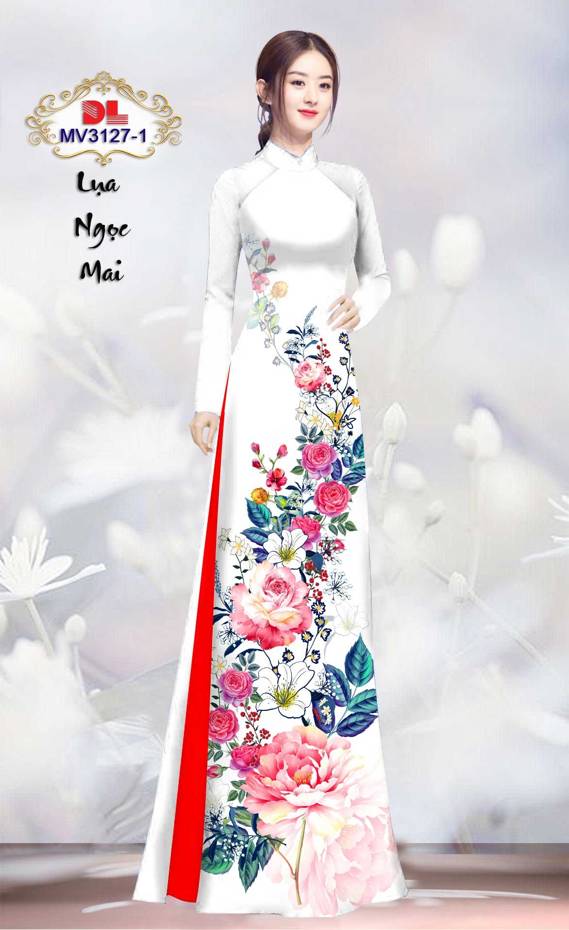 Vải Áo Dài Hoa Hồng Độc Đáo AD MV3127