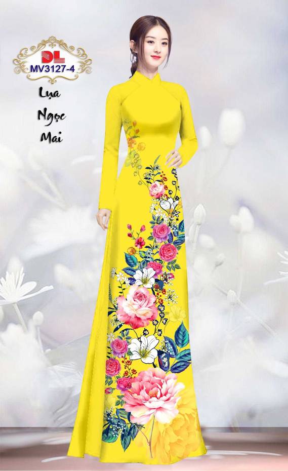 Vải Áo Dài Hoa Hồng Độc Đáo AD MV3127