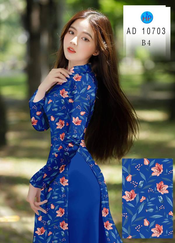 Vải Áo Dài Hoa Đều Vừa Ra  AD 10703