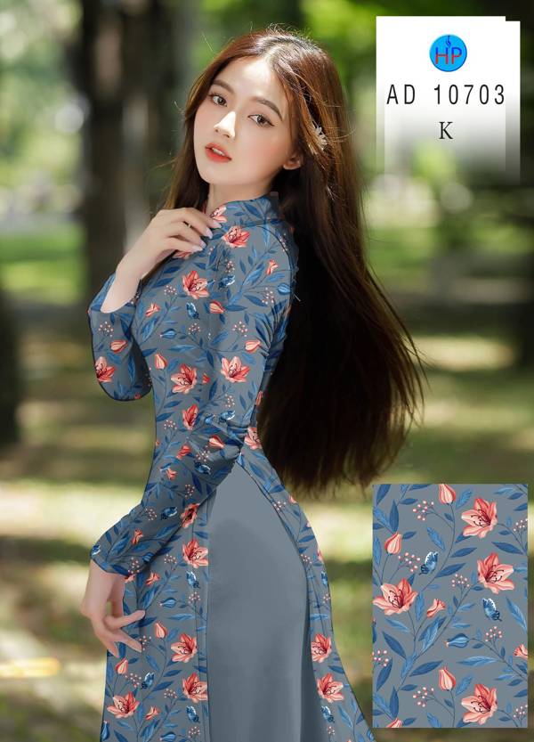 Vải Áo Dài Hoa Đều Vừa Ra  AD 10703