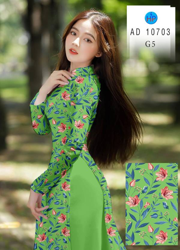 Vải Áo Dài Hoa Đều Vừa Ra  AD 10703