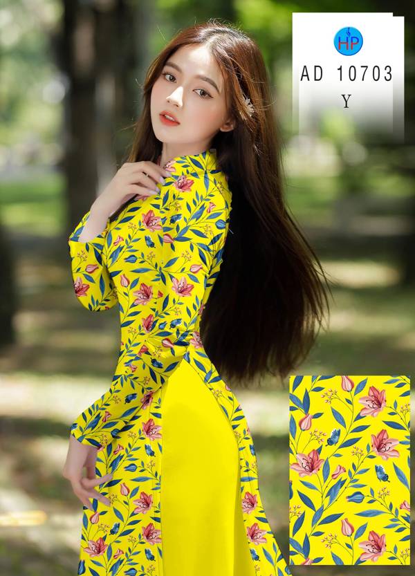 Vải Áo Dài Hoa Đều Vừa Ra  AD 10703