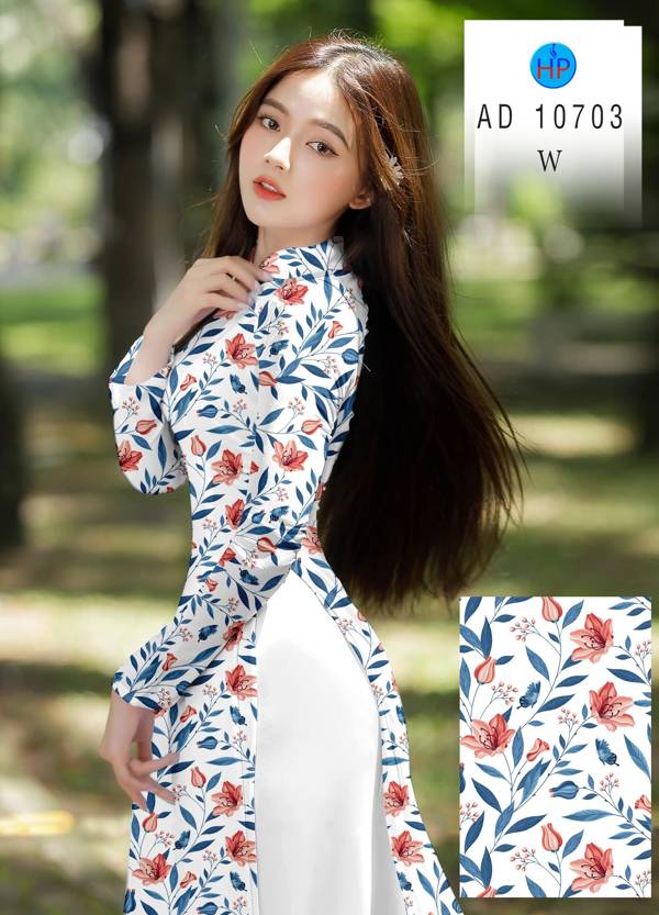Vải Áo Dài Hoa Đều Vừa Ra  AD 10703