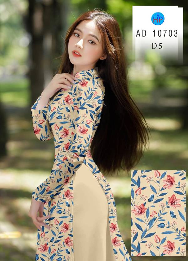 Vải Áo Dài Hoa Đều Vừa Ra  AD 10703