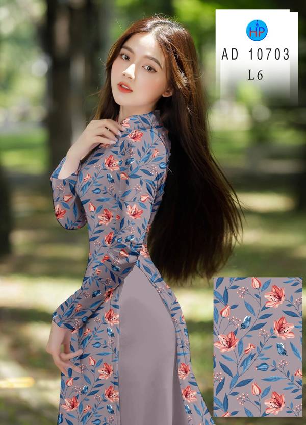 Vải Áo Dài Hoa Đều Vừa Ra  AD 10703