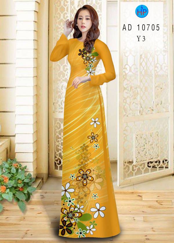 Vải Áo Dài Hoa In 3D Mới Ra AD 10705 52 Vải Áo Dài Hoa In 3D Mới Ra AD 10705