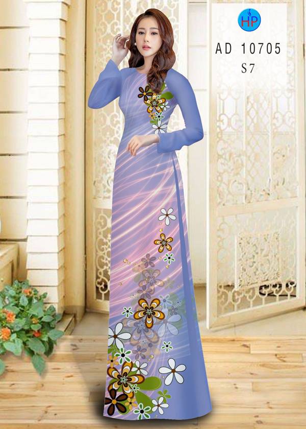 Vải Áo Dài Hoa In 3D Mới Ra AD 10705 50 Vải Áo Dài Hoa In 3D Mới Ra AD 10705