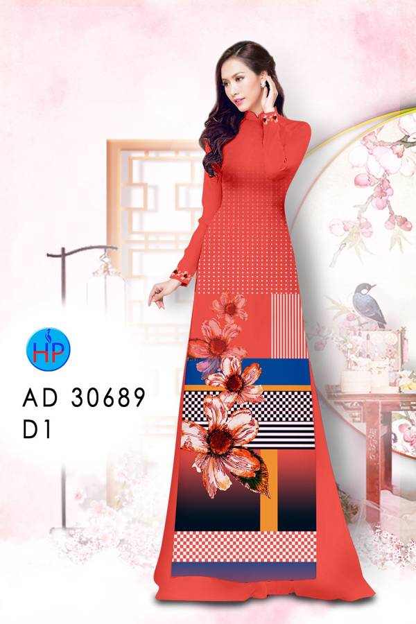 Vải Áo Dài Hoa In 3D Độc Đáo AD 30689 37 Vải Áo Dài Hoa In 3D Độc Đáo AD 30689