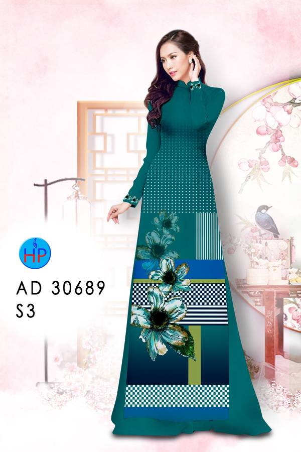 Vải Áo Dài Hoa In 3D Độc Đáo AD 30689 39 Vải Áo Dài Hoa In 3D Độc Đáo AD 30689