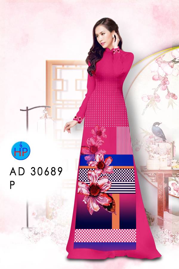 Vải Áo Dài Hoa In 3D Độc Đáo AD 30689 41 Vải Áo Dài Hoa In 3D Độc Đáo AD 30689