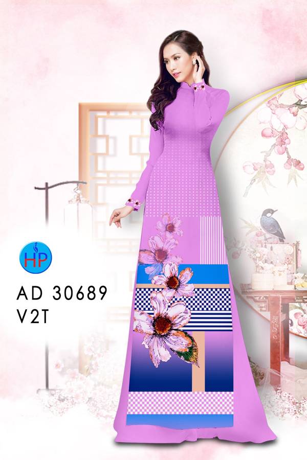 Vải Áo Dài Hoa In 3D Độc Đáo AD 30689 43 Vải Áo Dài Hoa In 3D Độc Đáo AD 30689