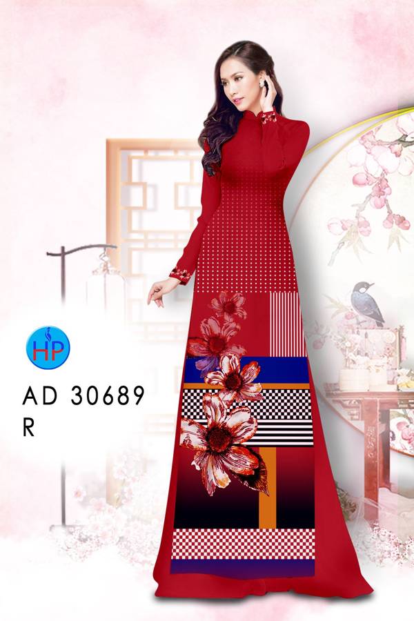 Vải Áo Dài Hoa In 3D Độc Đáo AD 30689 42 Vải Áo Dài Hoa In 3D Độc Đáo AD 30689