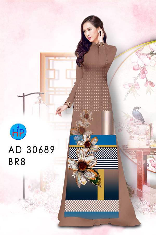 Vải Áo Dài Hoa In 3D Độc Đáo AD 30689 48 Vải Áo Dài Hoa In 3D Độc Đáo AD 30689