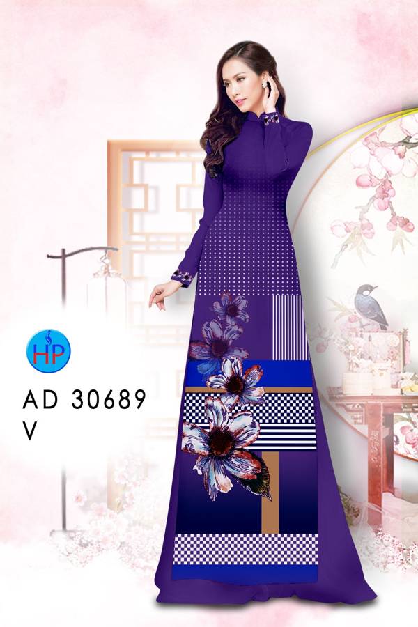 Vải Áo Dài Hoa In 3D Độc Đáo AD 30689 49 Vải Áo Dài Hoa In 3D Độc Đáo AD 30689