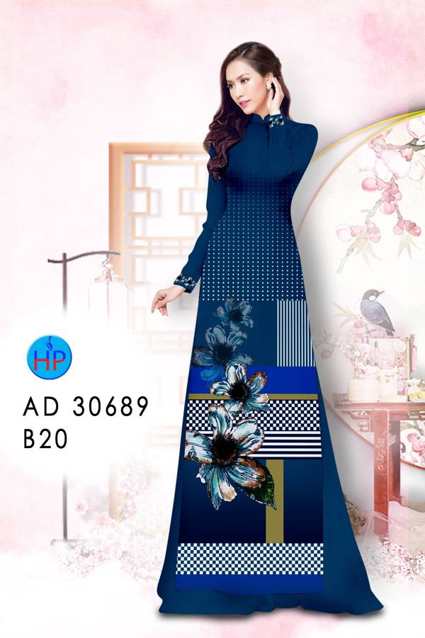Vải Áo Dài Hoa In 3D Độc Đáo AD 30689 47 Vải Áo Dài Hoa In 3D Độc Đáo AD 30689
