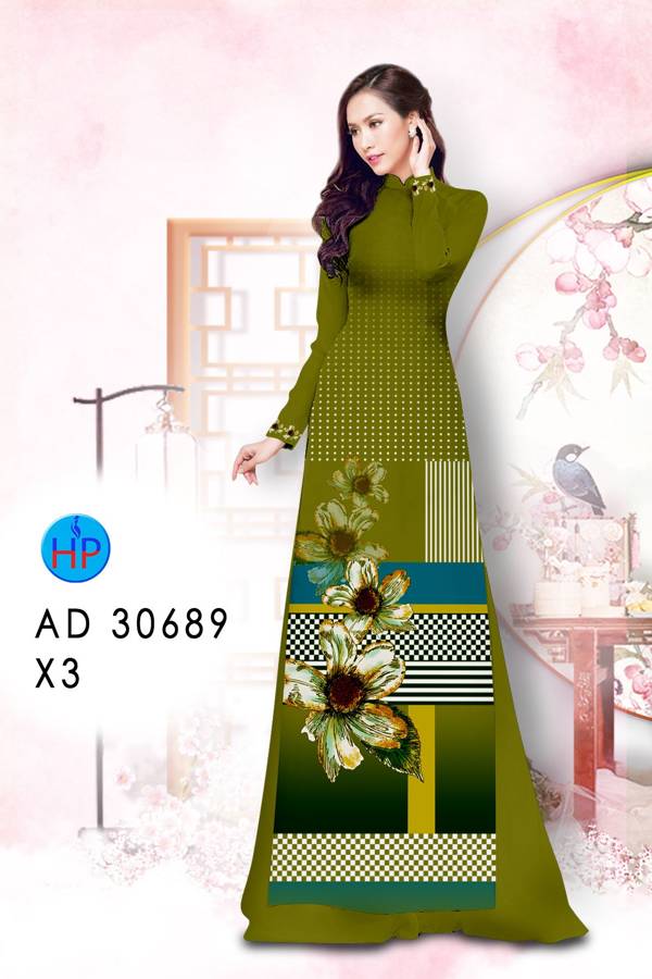 Vải Áo Dài Hoa In 3D Độc Đáo AD 30689 51 Vải Áo Dài Hoa In 3D Độc Đáo AD 30689