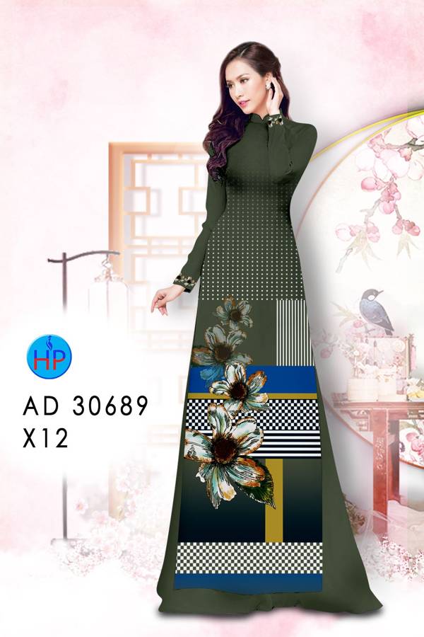 Vải Áo Dài Hoa In 3D Độc Đáo AD 30689 52 Vải Áo Dài Hoa In 3D Độc Đáo AD 30689