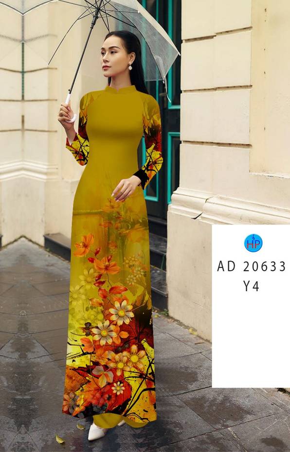 Vải Áo Dài Hoa In 3D Độc Đáo AD 20633 44 Vải Áo Dài Hoa In 3D Độc Đáo AD 20633