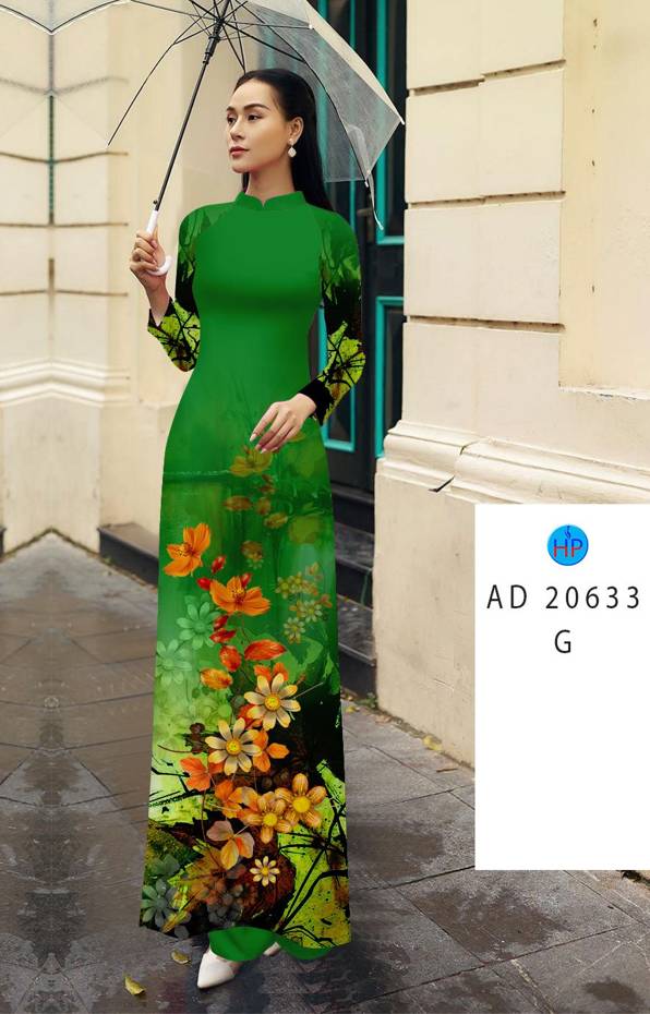 Vải Áo Dài Hoa In 3D Độc Đáo AD 20633 45 Vải Áo Dài Hoa In 3D Độc Đáo AD 20633