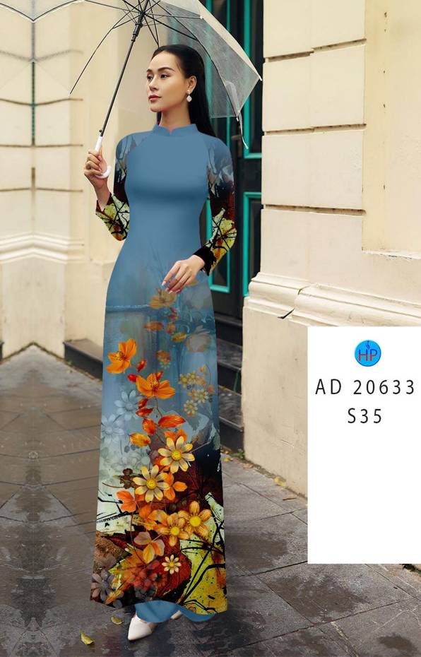 Vải Áo Dài Hoa In 3D Độc Đáo AD 20633 49 Vải Áo Dài Hoa In 3D Độc Đáo AD 20633