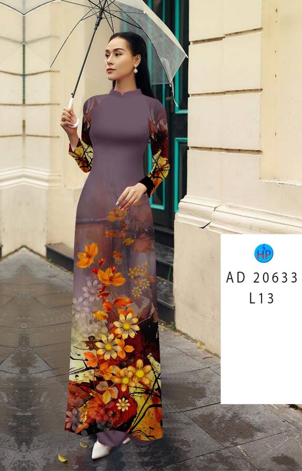 Vải Áo Dài Hoa In 3D Độc Đáo AD 20633 50 Vải Áo Dài Hoa In 3D Độc Đáo AD 20633