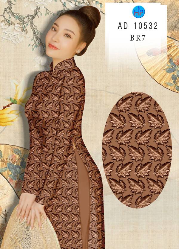 Vải Áo Dài Hoa Đều Thiết Kế 2021 AD 10532