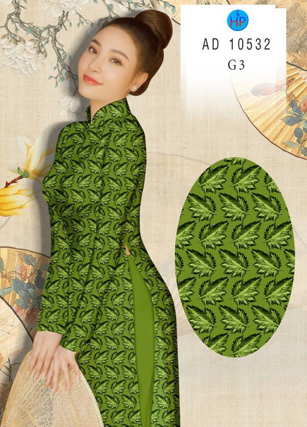 Vải Áo Dài Hoa Đều Thiết Kế 2021 AD 10532