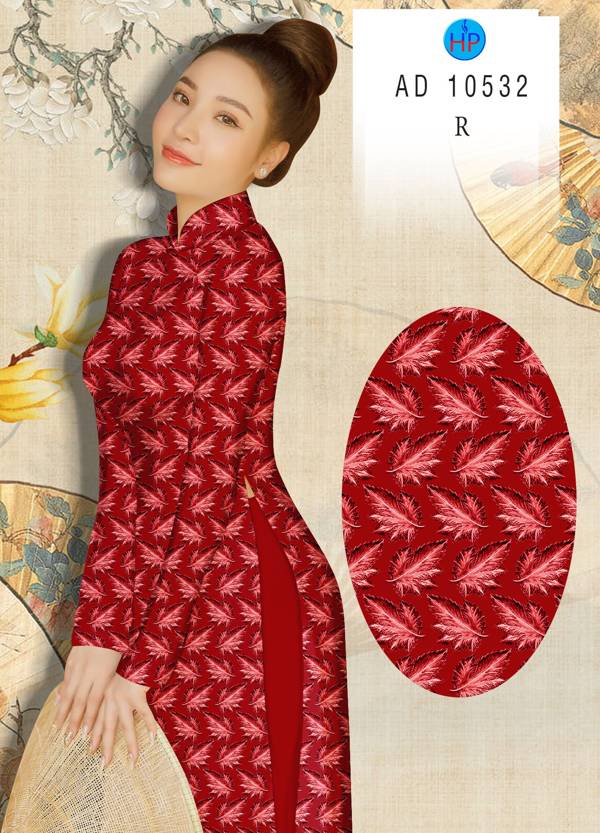 Vải Áo Dài Hoa Đều Thiết Kế 2021 AD 10532