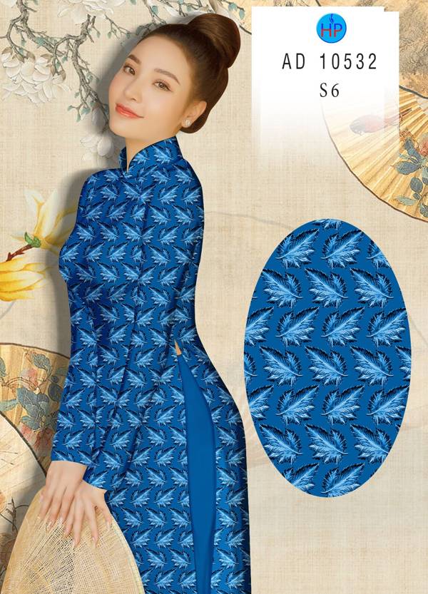 Vải Áo Dài Hoa Đều Thiết Kế 2021 AD 10532