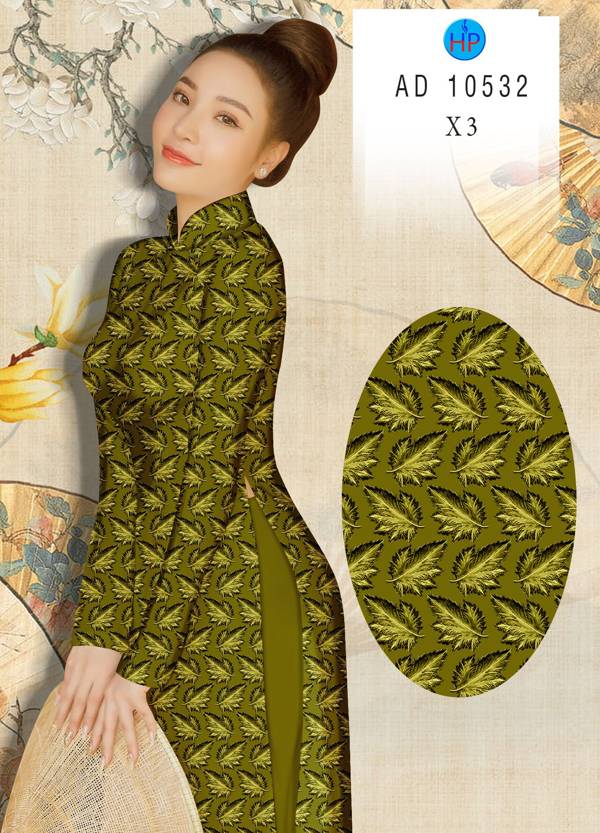Vải Áo Dài Hoa Đều Thiết Kế 2021 AD 10532