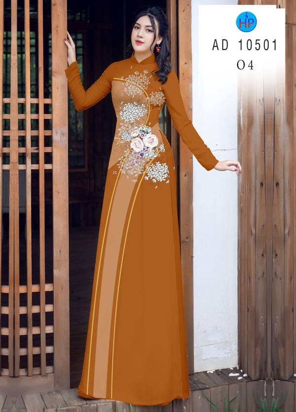 Vải Áo Dài Hoa Hồng Mới Ra AD 10511