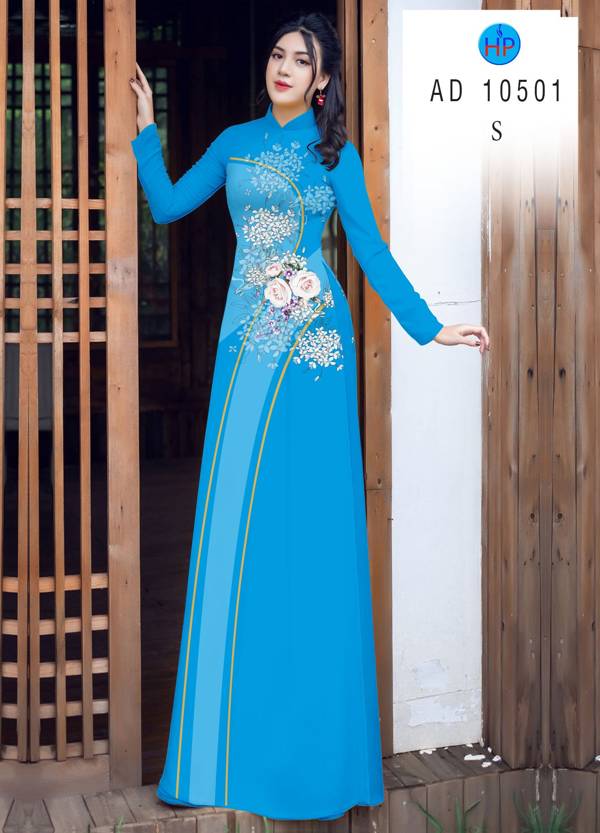 Vải Áo Dài Hoa Hồng Mới Ra AD 10511