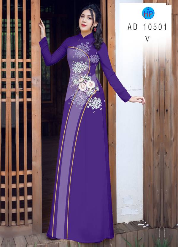 Vải Áo Dài Hoa Hồng Mới Ra AD 10511