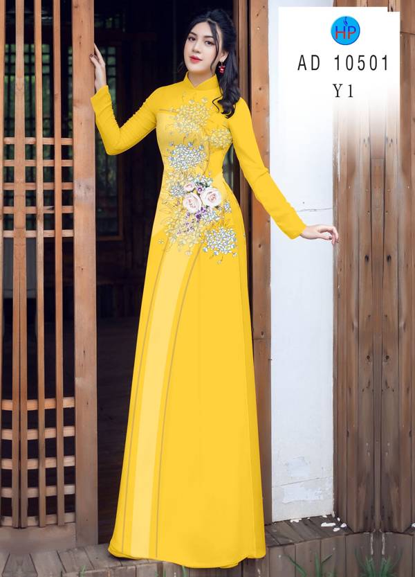 Vải Áo Dài Hoa Hồng Mới Ra AD 10511