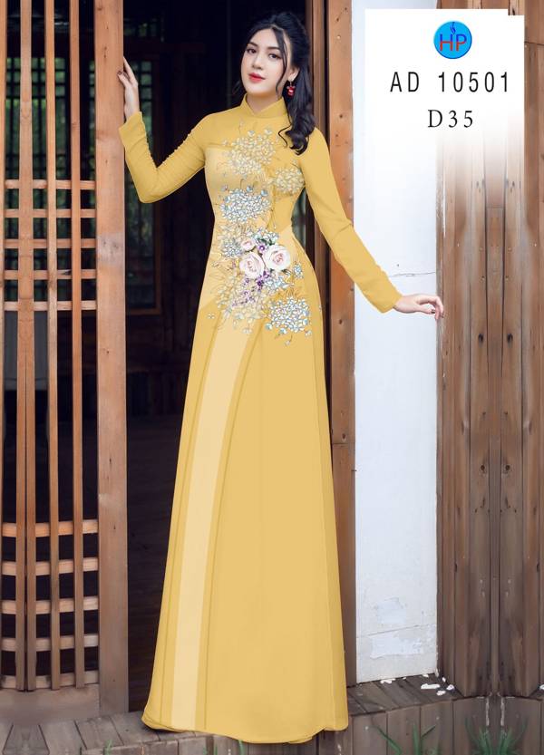 Vải Áo Dài Hoa Hồng Mới Ra AD 10511