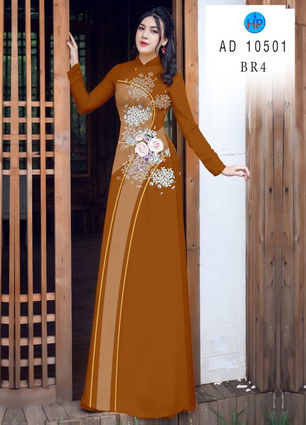 Vải Áo Dài Hoa Hồng Mới Ra AD 10511