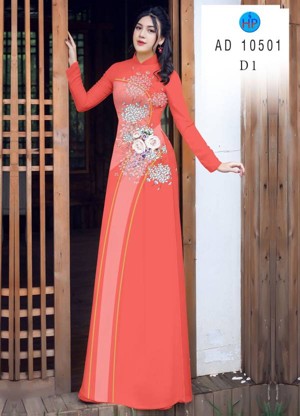 Vải Áo Dài Hoa Hồng Mới Ra AD 10511