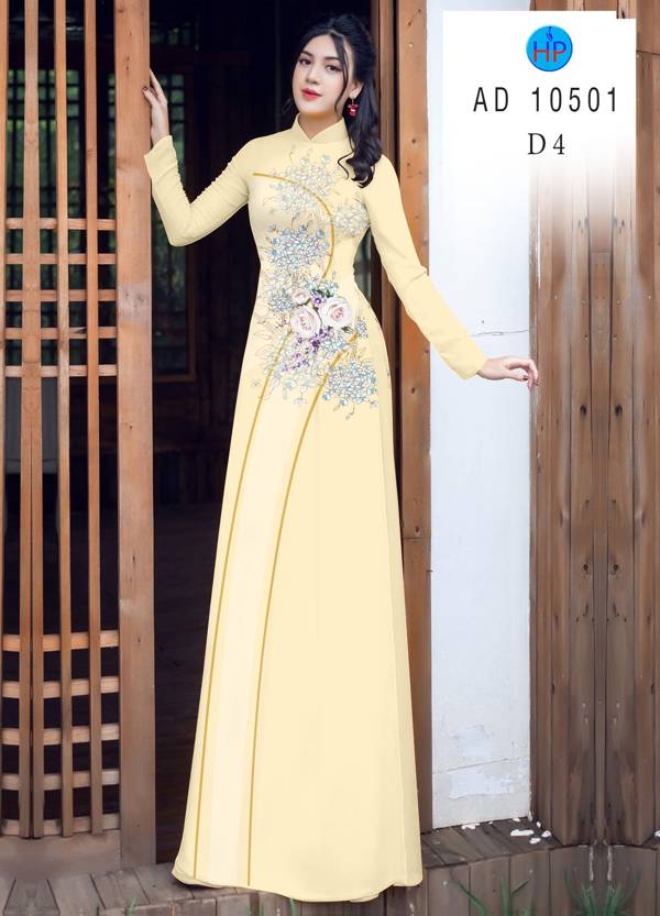 Vải Áo Dài Hoa Hồng Mới Ra AD 10511