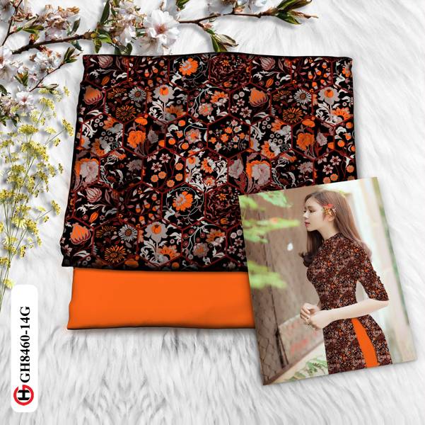 Vải Áo Dài Hoa Đều Kiểu Mới AD GH8460