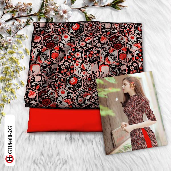 Vải Áo Dài Hoa Đều Kiểu Mới AD GH8460