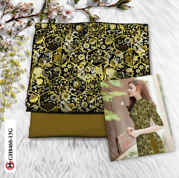 Vải Áo Dài Hoa Đều Kiểu Mới AD GH8460