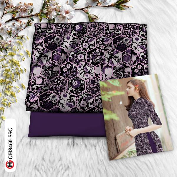 Vải Áo Dài Hoa Đều Kiểu Mới AD GH8460