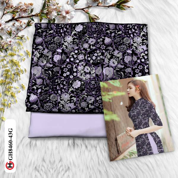 Vải Áo Dài Hoa Đều Kiểu Mới AD GH8460