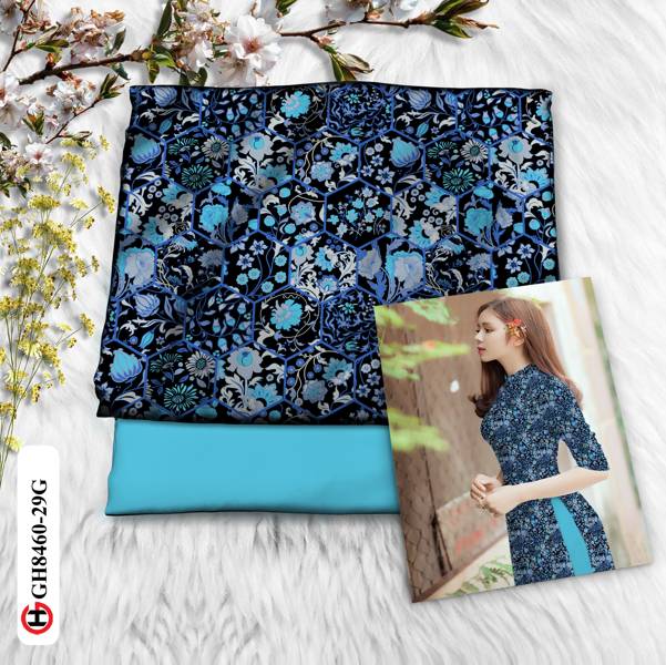 Vải Áo Dài Hoa Đều Kiểu Mới AD GH8460