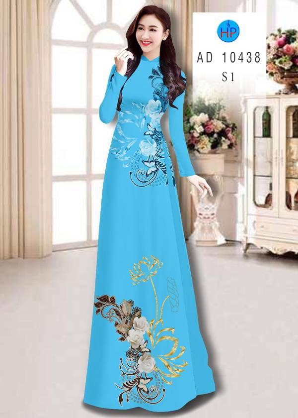 Vải Áo Dài Hoa In 3D Mới Ra AD 10438 47 Vải Áo Dài Hoa In 3D Mới Ra AD 10438